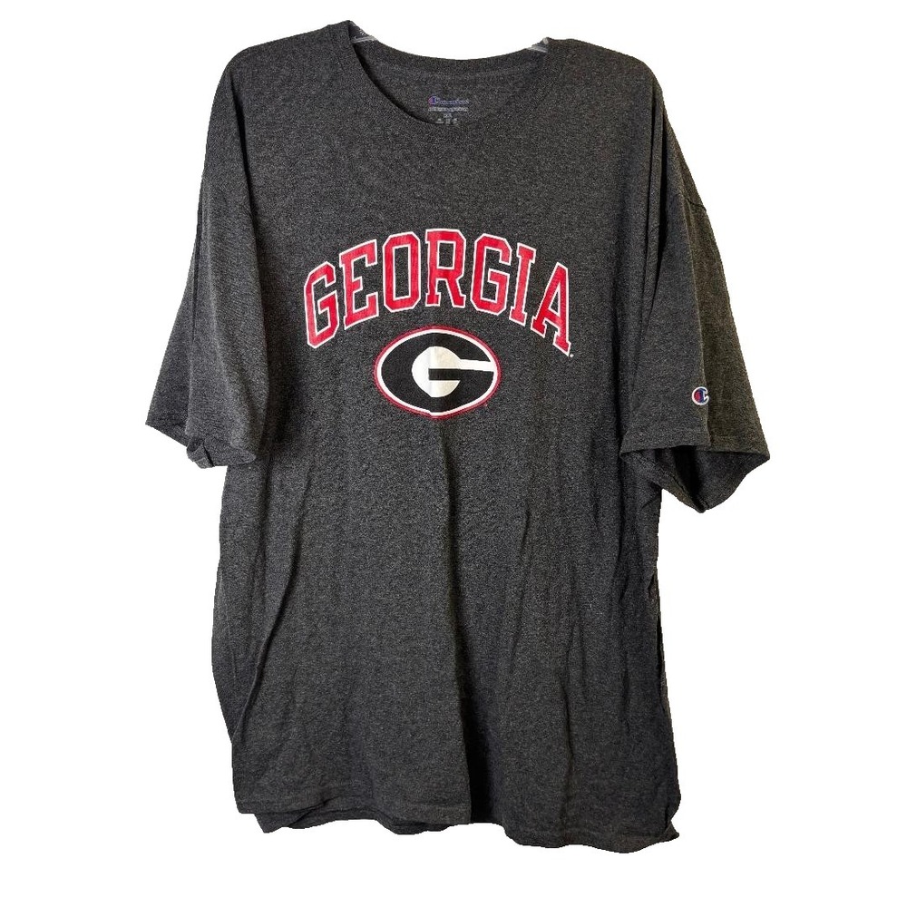 Champion Georgia Bulldog T Shirt Short Sleeve Gray Men's Size 2XL College